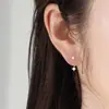 Pendientes Dobles de Diamante de Dos Piezas de Plata S925, Clavos para Hélice de Oreja Modernos y Versátiles, Ganchos para Orejas Simples y de Gama Alta para Orejas Perforadas E0810