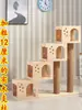 Marco de Escalada Grande para Gatos de Madera Maciza, Árbol para Gatos de Madera, Rascador para Gatos, Casa para Gatos Integrada de Sisal, Casa del Árbol para Gatos en la Pared