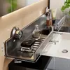 Estante de almacenamiento para baño con espejo frontal de ventosa, accesorio de pared para el grifo del lavabo, estante de almacenamiento encima del lavabo del baño