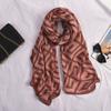Bufanda de Lino Algodón Otoño e Invierno Chal Protector Solar Bufanda Letra Bufanda de Invierno Clásica Combinable Bufanda Larga para Mujer