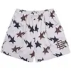 2026 Shorts Esportivos Versáteis para Homem Verão, Tendência Retrô Simples, Estampa de Letras, Malha, Estampa de Vaca, Amarração com Cordão