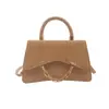 Bolsa Quadrada Pequena com Corrente Elegante e Moderna para Mulheres, Nova Tendência Popular de Verão 2026 com Textura, Bolsa de Ombro Transversal