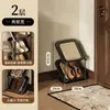 Sapateira multicamadas para apartamentos de aluguel, economizadora de espaço, organizador de sapatos fácil de usar para trás da porta, prateleira de armazenamento para dormitórios, sapateira inclinada elegante e moderna