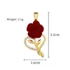 [Oro Real de Cobre] Terciopelo Rojo Amor Rosa Moda Comercio Exterior Transfronterizo DIY Joyería Accesorios de Colgante Microincrustados de Circonio de Cobre