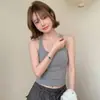 Top Regata Feminino de Verão com Gola Halter e Bojo, Pode Ser Usado por Fora, Sem Mangas, Modelagem Justa, Afina a Cintura, Estilo Esportivo, Camada Base