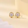 Pendientes de Plata de Ley S925 con Circonita Ovalada Yuebao Jewelry, Estilo Ins Fresco y Moderno, Únicos y Elegantes, Adecuados para Orejas Perforadas, Pendientes para el Día a Día