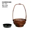 Cesta de arreglo floral tejida en bambú retro de mano cesta de flores rociadas adorno Zen recipiente chino para arreglo floral Ikebana tubo de bambú