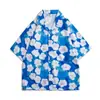 Camisa floral vintage estilo Hong Kong de manga corta con diseño estilo hawaiano tailandés Sense Duffian, elegante camisa holgada para hombres y mujeres