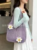 Bolso holgado de gran capacidad tejido hueco para mujer 2026 nuevo estilo para ir al trabajo bandolera individual bolso de flor tejida bolso tote