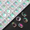 Celebridad de Internet K9 de caña alta con forma de denier broca para uñas 8*10 huevo de paloma súper brillante hielo transparente vidrio Diamante DIY accesorios para ropa
