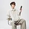 Chaqueta Camisa de Manga Tres Cuartos Texturizada para Hombre 2026 Verano Nuevo Estilo Holgada Secado Rápido Casual Camisa de Manga Media Camiseta