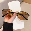 Nuevas Gafas de Sol de Gama Alta Estilo Old Money para Mujer, Gafas de Sol Metálicas Retro Marca Fk con Protección UV, Modernas