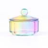Nueva taza de cristal Aurora colorida para decoración de uñas con tapa de vidrio ajustable, bolígrafo de lavado de color, taza de cristal de color con forma de cruz