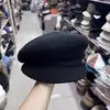Sombrero Octagonal Cálido de Lana Otoño e Invierno para Mujer, Casual y Versátil, Cubre Corto, Delgado, de Lana, Moda Torcida, Sombrero Nube