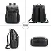 Mochila de Cuero de Vaca de Primera Capa con Patrón de Cocodrilo para Hombre Mochila de Cuero Genuino de Gran Capacidad Bolsa para Computadora de Negocios Mochila de Viaje de Alta Gama