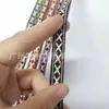 1-2cm Estilo Étnico Colorido Poliéster Jacquard Rombo Cinta Tejida Retro Decoración del Hogar Correa para Maletas Ropa de Moda