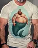 Camiseta de Verano Nueva de Manga Corta para Hombre Europea y Americana Transfronteriza 2025 Impresión 3D Casual de Moda Cuello Redondo Versátil