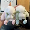 Auténtico y lindo peluche de conejito hecho de pelo de conejo rex, colgante para llavero de coche, accesorio para minibolso