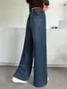 Calça jeans retrô para meninas, nova coleção outono 2026, calça versátil de perna larga e reta para crianças mais velhas, roupas infantis Huzhou Zhili