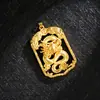 Colar com Pingente de Dragão Banhado a Ouro Estilo Antigo com Padrões Auspiciosos, Moeda de Liga de Cobre, Joia Versátil Estilo Chinês, Fornecimento Direto do Fabricante