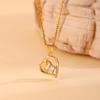 Collar de amor simple europeo y americano con microincrustaciones de circonitas de alta calidad, versátil y exquisito, cadena de clavícula de corazón eterno para mujer
