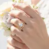Conjunto de Anéis Estilo Europeu e Americano Mais Vendido Através das Fronteiras Prata de Lei S925 Moissanita Moda Simples Conjunto de Duas Peças Novo Anel de Combinação Gota d'Água