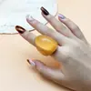 Anillo de Resina Geométrico Oval Transparente de Colores Macaron Tongheng Nuevo Estilo Europeo y Americano Anillo de Personalidad