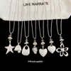 Collar Colgante de Flor Estrella Geométrica Japonés y Coreano Más Vendido, Cadena para Clavícula de Lujo Ligero Nicho de Gama Alta, Joyería Estilo Ins para Mujer