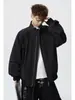 Moda masculina otoño e invierno chaqueta de vuelo retro de cuello alto holgada, chaqueta de béisbol corta de hombro estilosa y sofisticada