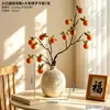 Adorno de jarrón cerámico tipo crema con lunares de pintura salpicada para arreglo floral de sala de estar, decoración de mesa creativa de lujo ligero y de alta gama