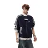 Cardigan com Forro de Lã Estilo Preguiçoso Bloqueio de Cores Moletom com Capuz Tendência Nacional Jovem Ins Solto Versátil Top Outono/Inverno 2025