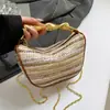 Bolso Pequeño Tejido de Verano para Mujer 2026 Nueva Moda Bloqueo de Color Bolso Dumpling Casual Elegante Bolso Cruzado para Viajar