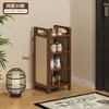 Gabinete de Zapatos Sencillo para Puerta de Entrada, Uso en Habitación de Alquiler de Dormitorio, Zapatero Multicapa Tejido de Ratán Retro, Artefacto de Almacenamiento de Zapatos para la Entrada