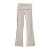 Calça Nuvens Camada de Cintura Baixa Picante Estilo Americano para Mulheres, Calça Esportiva de Yoga Casual Solta, Calça Longa Flare Fluida Emagrecedora