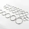 Llavero de Metal Cadena Plana Retorcida de Cuatro Secciones con Apertura de Anillo Abierto Colgante Anillo Único Accesorios de Cadena para Colgar Joyería Juguete DIY
