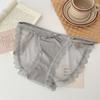 Sweet Girl Malha Lace Underwear Puro Desejo Feminino Sexy Oco Cinto Fino Cintura Média Respirável Algodão Virilha Cuecas de Secagem Rápida