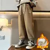 A877 pantalón casual de nailon fino de una pieza de terciopelo para niños pequeños Yang, nuevo de invierno 2023, para niños medianos y grandes, con forro polar, engrosado, moderno