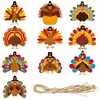 Decoração de Festa de Ação de Graças de Outono Etiqueta Pendurada de Peru Ornamento de Ação de Graças Etiqueta de Presente Pingente do Festival da Colheita