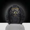 Chaqueta de Vuelo Bordada para Hombre, Chaqueta de Béisbol Moderna para Primavera y Otoño, Chaqueta de Aviador, Chaqueta Casual Holgada para Hombre