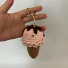 Hilo Terminado Crochet Muñeca Pan Adorno Hecho a Mano Dibujo Animado Forma de Comida Muñeca Llavero Colgante