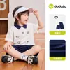 [100% Algodão Puro] Conjunto de Camisa Polo Infantil Dudu para Meninas de Verão com Shorts de Manga Curta Roupas de Bebê de Verão