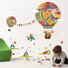 Zy140 Nuevas pegatinas de pared con diseño creativo de globo aerostático para habitación infantil y jardín de infantes