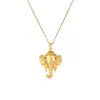 Moda Europea y Americana Transfronteriza Temperamento Retro Creativo Acero de Titanio Collar para Mujer Personalidad de Nicho Colgante de Elefante Alta Gama Venta al por Mayor
