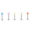 Fabricantes de origen colorido AB labio uña cruzada color bola lengua uña labio uña moda simple joyería piercing anillo labial