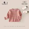 Camiseta de Manga Larga para Niña Otoño Nuevas Llegadas Ropa para Bebés y Niños Pequeños Top Rayado Ropa de Otoño para Bebé Capa Interior Camiseta Base