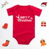 Mi Primera Navidad Traje de Algodón Rojo Navideño para Gateo de Bebé Mono de Bebé de Manga Corta