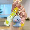 Llavero de Pequeño Dinosaurio Feliz de Dibujos Animados, Llavero Lindo Estilo Pareja de Donas para Llaves de Coche Colgante de Bolso, Regalo Creativo para Niños