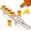 Suporte de Temperos para Coquetel de Madeira Bandeja de Copos Bullet Bandeja de Mistura Copo de Tequila com Suporte de Madeira Suporte de Copo de Madeira de Pinus