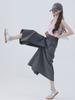 2026 Nuevo Estilo Pantalones Falda de Seda de Hielo Tres Cuartos para Mujer, Verano Delgado Estilo Japonés de Cintura Alta Sueltos Adelgazantes Casuales de Pierna Ancha