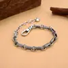 Nuevo Pulsera Retro de Moda Estilo Coreano en Plata de Ley con Forma de Corazón para Hombres y Mujeres Personalizada Simple Entrelazada Joyería Estilo Punk